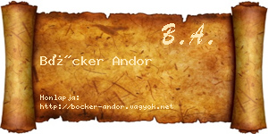 Böcker Andor névjegykártya