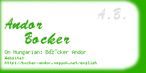 andor bocker business card